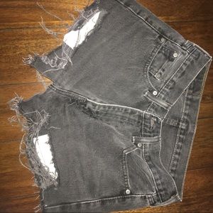 Urban outfitters high wasted black denim shorts